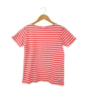 【中古】オーチバル ORCIVAL オーシバル ボートネック Tシャツ 半袖 ボーダー トップス ピンク 1 レディース 【ベクトル 古着】