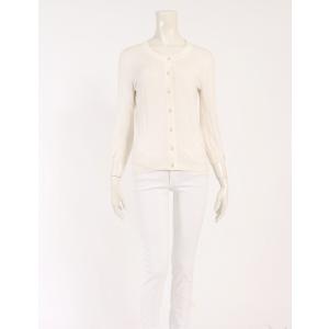 ケイトスペード KATE SPADE カーディガン ニット 白 ホワイト トップス 七分袖 無地 S コットン 綿 カシミヤ レディース【中古】【ベクトル 古着】