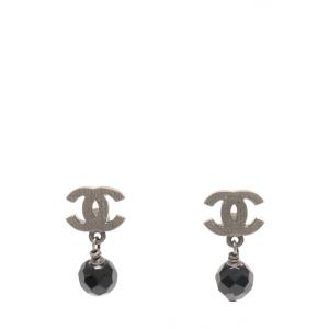 シャネル CHANEL ピアス ココマーク シルバー 黒 ア...