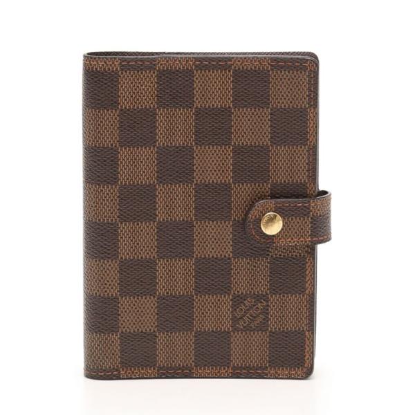 ルイヴィトン LOUIS VUITTON 手帳カバー アジェンダPM ダミエエベヌ 茶 小物 PVC...