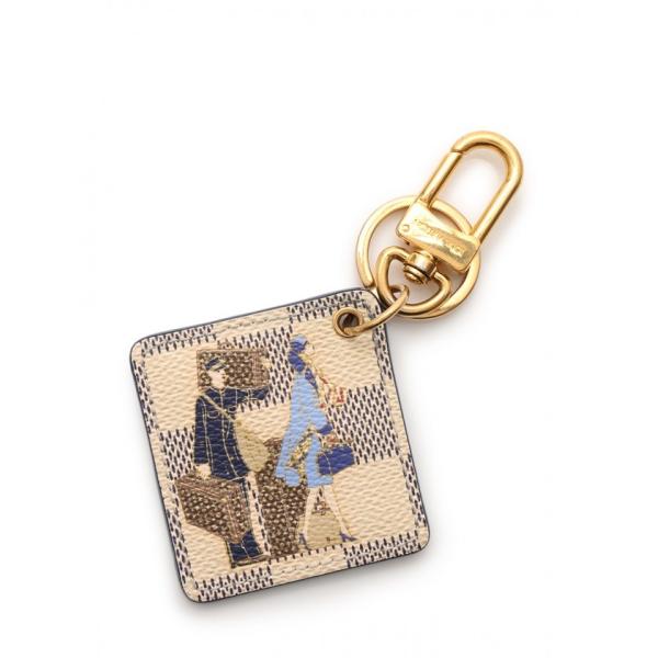 ルイヴィトン LOUIS VUITTON キーホルダー ポルトクレ イリュストレ グルーム 白 小物...