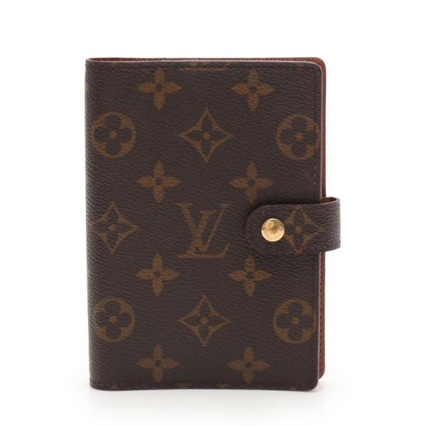 中古 ルイヴィトン LOUIS VUITTON 手帳カバー アジェンダPM モノグラム 茶 小物 P...