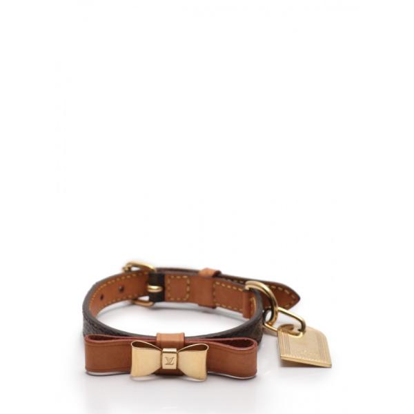 中古 ルイヴィトン LOUIS VUITTON ペット用首輪 コリエバクスターXS 茶 小物 PVC...