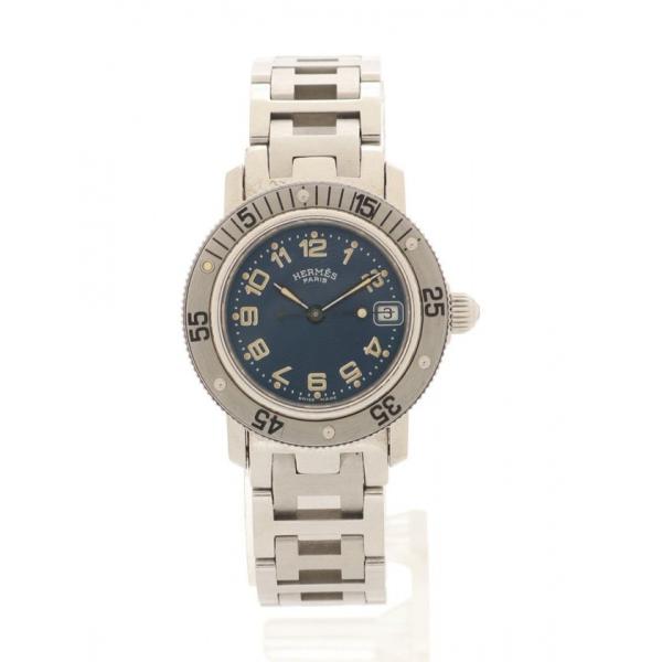 中古 エルメス HERMES 腕時計 レディース クオーツ クリッパー ダイバー シルバー CL5....