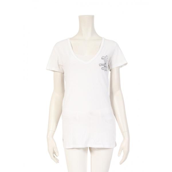 中古 クロムハーツ CHROME HEARTS カットソー ダガープリント Tシャツ 白 黒 S ト...