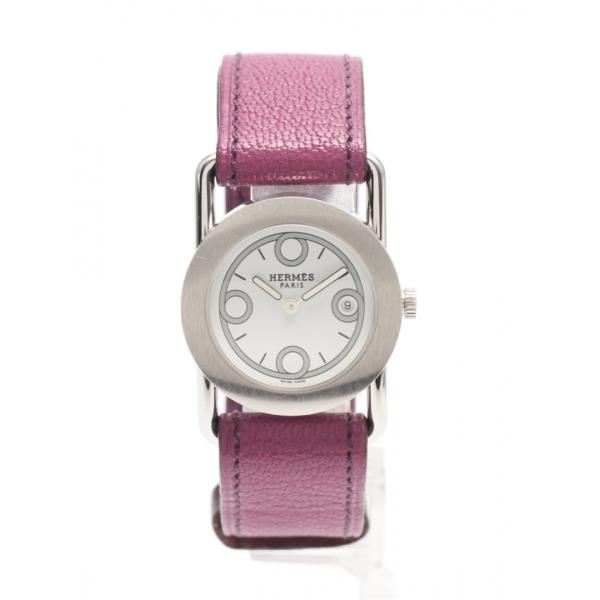 中古 エルメス HERMES 腕時計 クオーツ バレニア ロンド シクラメン カシス BR1.210...