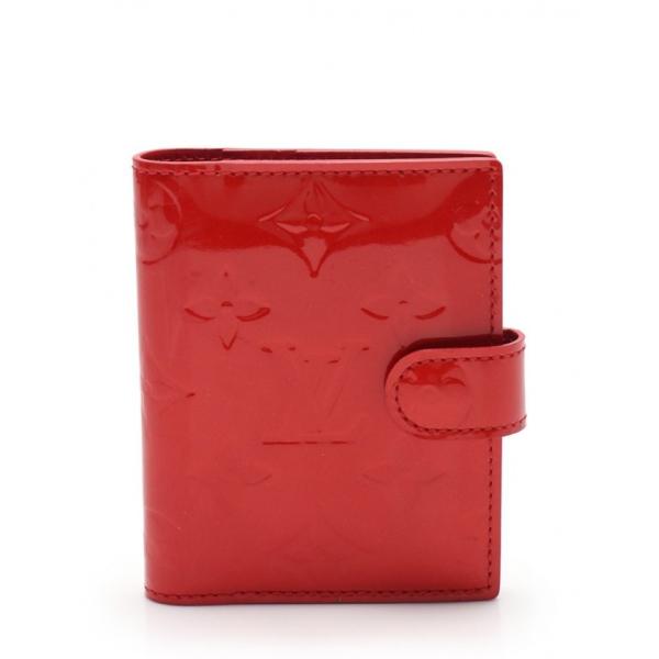 中古 ルイヴィトン LOUIS VUITTON 手帳カバー アジェンダミニ モノグラムヴェルニ ポム...