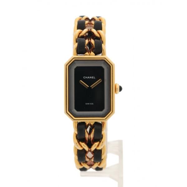 中古 シャネル CHANEL 腕時計 レディース  クオーツ プルミエール M ゴールド 黒 H00...