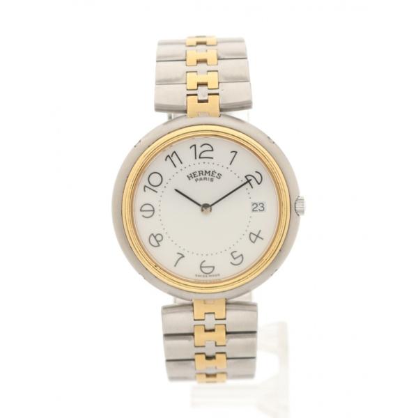 中古 エルメス HERMES 腕時計 ボーイズ クオーツ プロフィール シルバー ゴールド SS G...