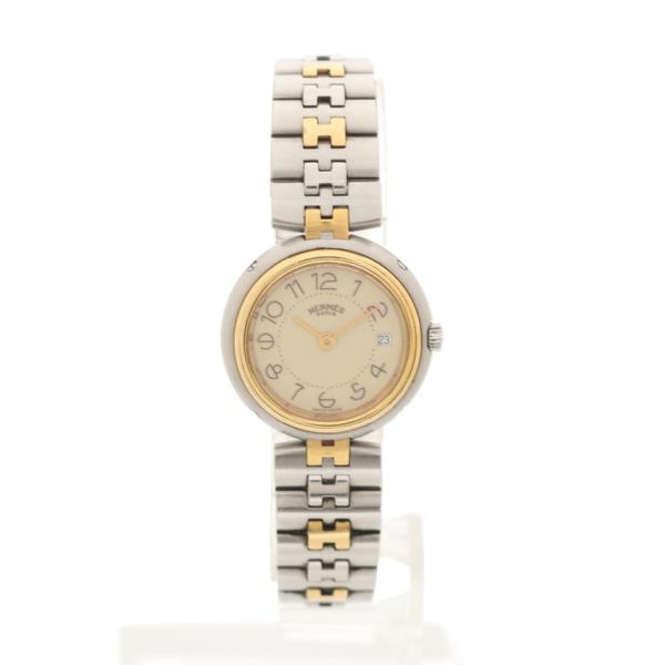 中古 エルメス HERMES 腕時計 レディース クオーツ プロフィール シルバー ゴールド GP ...