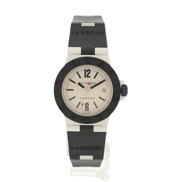中古 ブルガリ BVLGARI 腕時計 アルミニウム 29mm レディース 黒 シルバー AL29A...