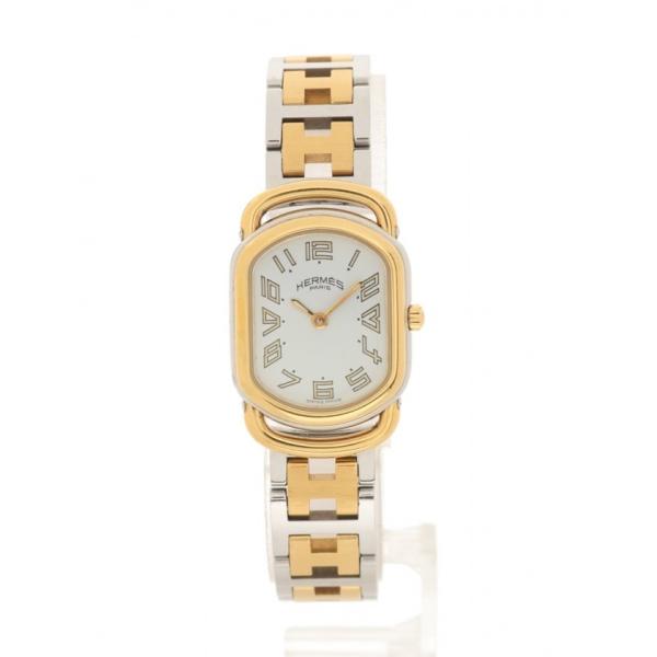 中古 エルメス HERMES 腕時計 ラリー レディース シルバー ゴールド RA1.240 SS ...