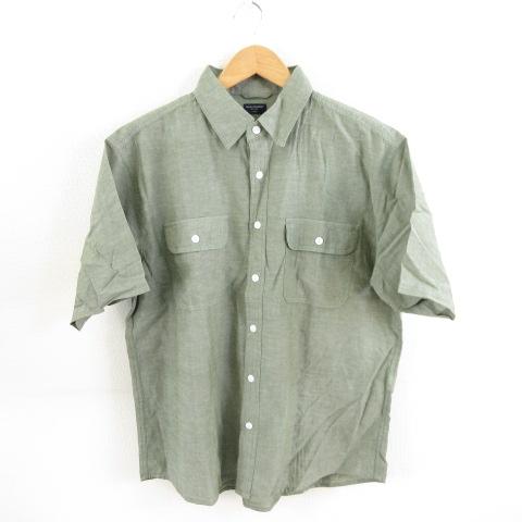 バックナンバー BACK NUMBER ワークシャツ 半袖 緑 XL *A606 メンズ