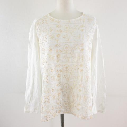 オルウェイズ mind form always カットソー 長袖 刺繍 オフホワイト 白 *T433...