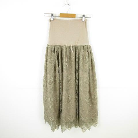 スウィートマミー SWEET MOMMY マタニティウェア ロングスカート レース ベージュ M *...