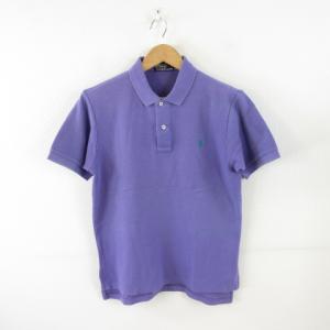 ポロ バイ ラルフローレン Polo by Ralph Lauren ポロシャツ 半袖 ワンポイント 紫 L *A941 メンズ