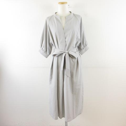 エンジェリーベ ANGELIEBE ワンピース マタニティ 七分袖 ミディ丈 ストレッチ グレー F...