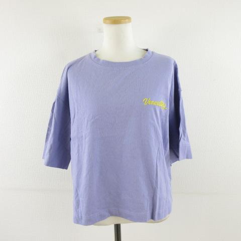 スマイルランド SMILE LAND Tシャツ 七分袖 ビッグシルエット 紫 L *A997 レディ...