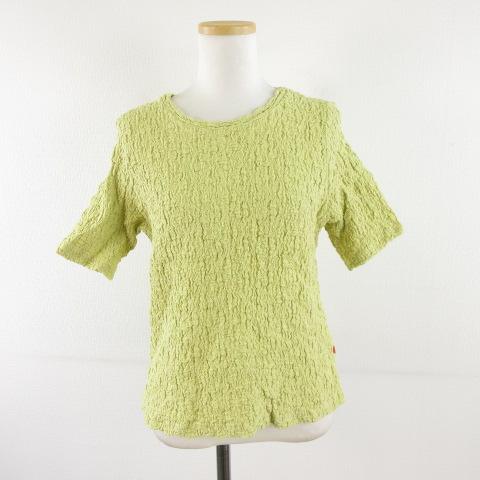 ジャバ Java クラッシュジャガードカットソー 半袖 黄緑 L *A299 レディース