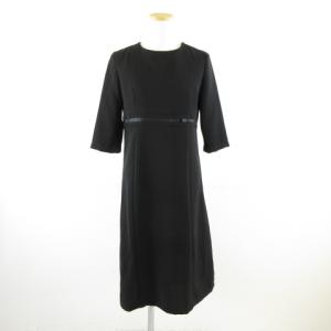 コカ Coca セレモニーフレアワンピース 七分袖 ひざ丈 黒 M *A453 レディース