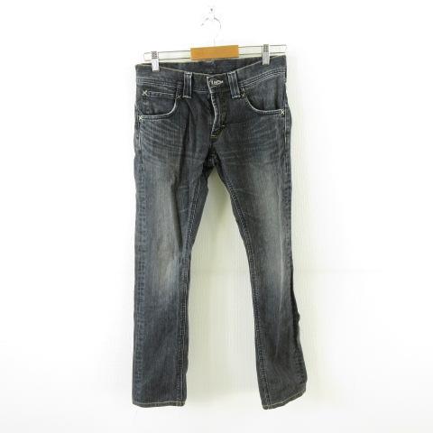 リー LEE ライダース デニムパンツ ジーンズ ロング 黒 S *A220 メンズ