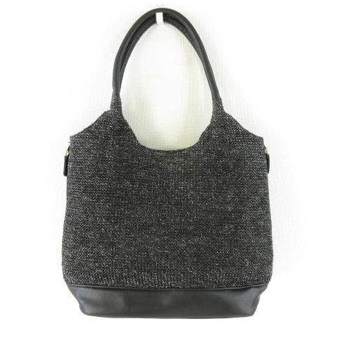 モノコムサ MONO COMME CA トートバッグ フェイクレザー 2WAY 黒 *A294  レ...