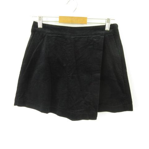 ユニクロ UNIQLO コーデュロイスコート スカート ショートパンツ 黒 L *T755 レディー...