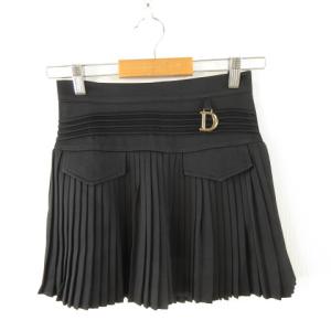 未使用品 DHOLIC MINAGRAM プリーツ スカート ミニ 黒 S *A963 レディース