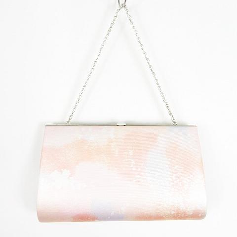 ノーブランド 和装 2WAY ハンドバッグ クラッチバッグ チェーン バッグ ライトピンク 総柄 k...