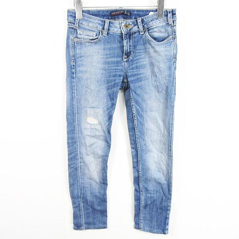 ザラ ベーシック ZARA BASIC DENIM デニム パンツ ジーンズ ストレッチ 36 ライ...
