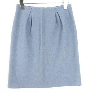 ノーリーズ Nolley's スカート 膝丈 毛 38 ライトブルー kz12165 レディース