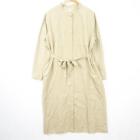アルマデザイン Alma design シャツ ワンピース ロング丈 長袖 スエード風 ベルト付き ...
