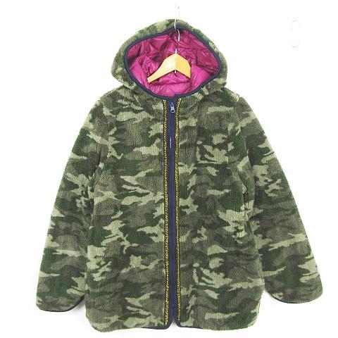 CUSE CODE リバーシブル 中綿 ジャケット キルティング ボア L パープル カーキ 迷彩 ...