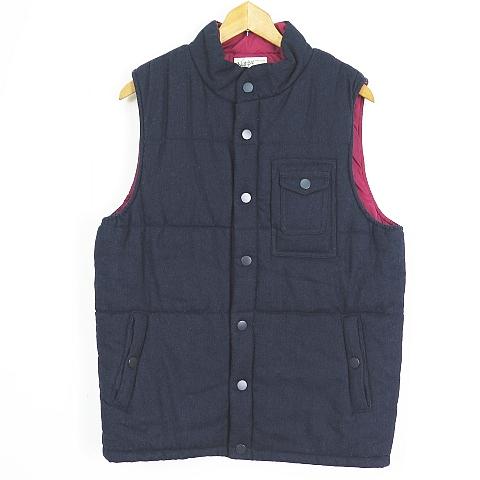 Native Lounge 中綿 ベスト ウール L ネイビー 2sa6882 メンズ