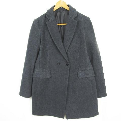 コムサイズム COMME CA ISM チェスターコート ミディアム丈 毛 綿 レーヨン M グレー...