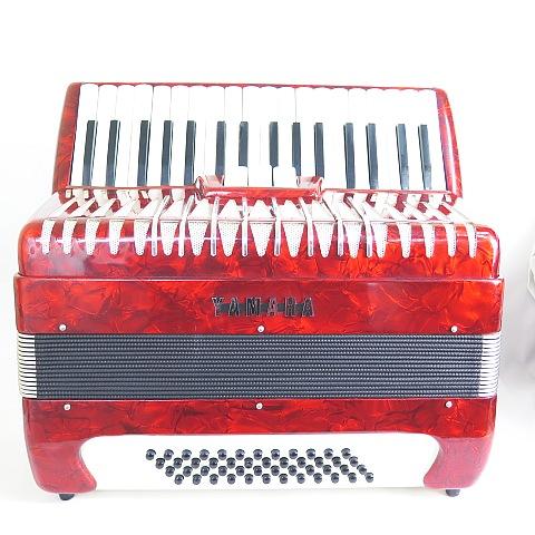 YAMAHA YA-48 ヤマハ アコーディオン 34鍵盤 48ベース レッド ケース付き 音出し確...