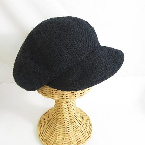 ランバン LANVIN COLLECTION ハンチング キャスケット ツイード M~S ブラック ...