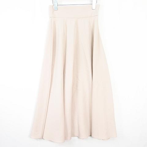 未使用品 イング INGNI レースアップ フレア ロング スカート ストレッチ F ライトベージュ...