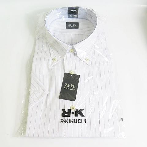 未使用品 R・KIKUCHI BDシャツ 半袖 L ストライプ 2sa7336 メンズ
