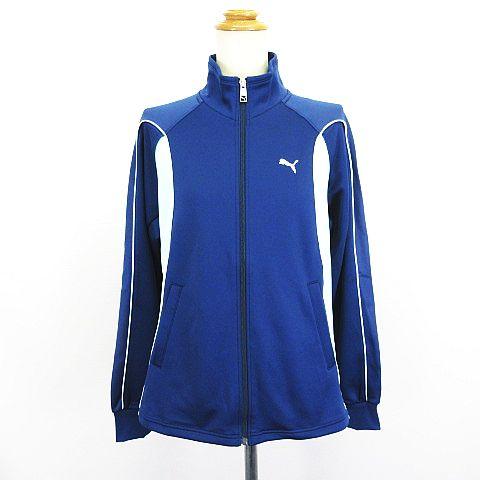 プーマ PUMA ジャージ ジャケット 長袖 ジップアップ ロゴ M ネイビー×サックス スポーツウ...