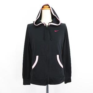 ナイキ NIKE パーカー ジャケット 長袖 ジップアップ DRI-FIT ロゴ 薄手 L ブラック スポーツウェア ※EKM レディース｜vectorpremium