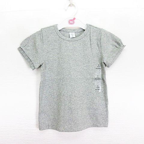 未使用品 ベビーギャップ BABY GAP Tシャツ カットソー 半袖 丸首 リブ レース ストレッ...