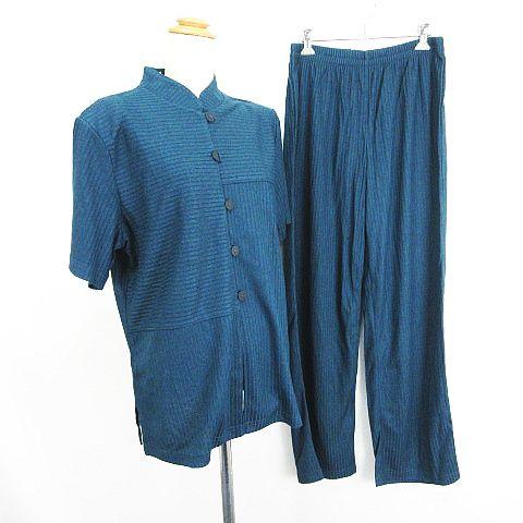 未使用品 Hombres JOVENES ベルーナ セットアップ シャツ 半袖 スタンドカラー パン...