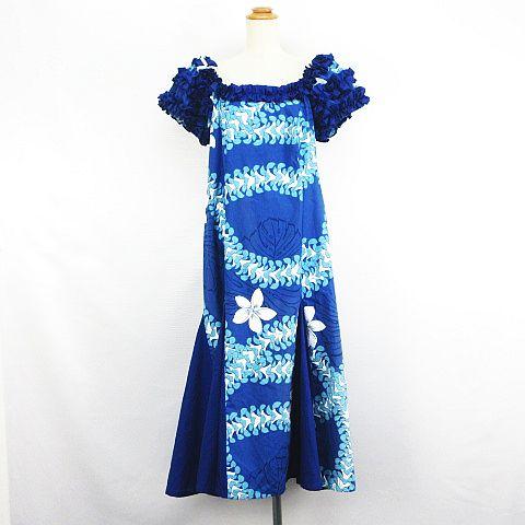 Kamele Aloha ワンピース フラドレス 半袖 オフショルダー ロング丈 フリル 花柄 ブル...