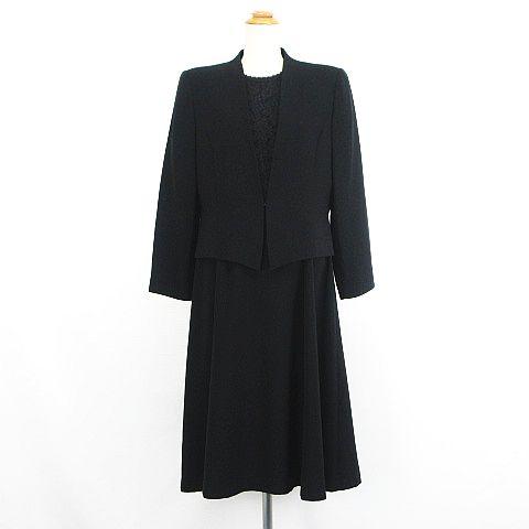 ソワールベニール セットアップ ワンピーススーツ 長袖 半袖 ロング丈 レース ブラックフォーマル ...