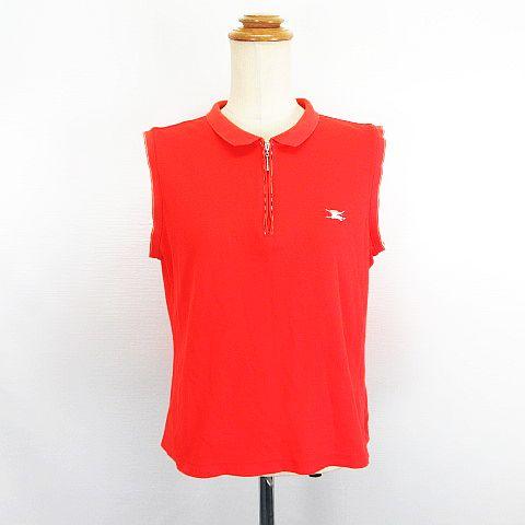 バーバリーゴルフ BURBERRY GOLF ポロシャツ ノースリーブ ハーフジップ ロゴ 刺繍 L...