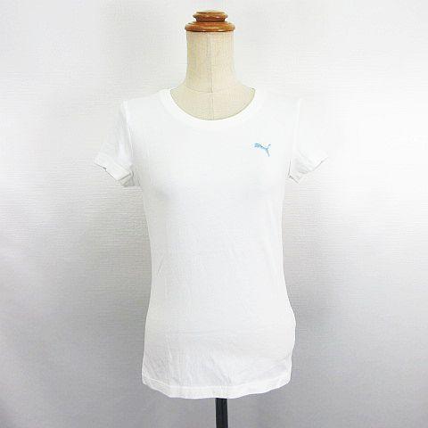 プーマ PUMA Tシャツ カットソー 半袖 クルーネック ロゴ コットン S ホワイト ※EKM ...