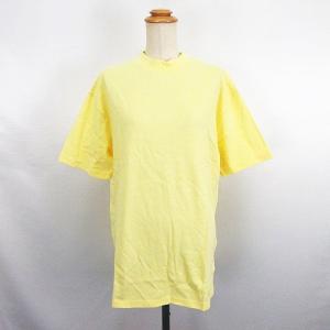未使用品 神戸レタス Tシャツ 五分袖 ドロップショルダー モックネック オーバーサイズ サイドスリット イエロー ※EKM レディース