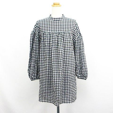 未使用品 ジャバ JaVa シャツ ブラウス 七分袖 ドロップショルダー バンドカラー ロング丈 前...