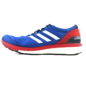 アディダス adidas スニーカー シューズ adiZERO boston BOOST 2 BA7994 ブルー 青  ホワイト 白 26.5cm メッシュ ランニング 靴 美品 メンズ【中古】